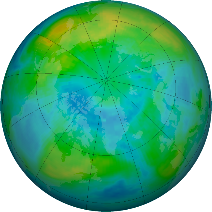Arctic ozone map for 13 October 1979